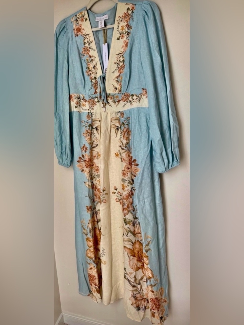 NEW HOUSE OF HARLOW LUXURY LINEN EMBROIDERED ELEGANT DRESS SIZE S - Picture 2 of 14